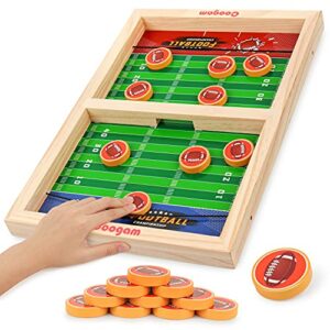 Coogam Fast Sling Puck Game, Wooden Sling Football Shot Board Game